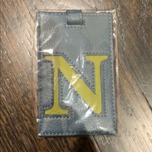 Blue and Green “N” Luggage Tag